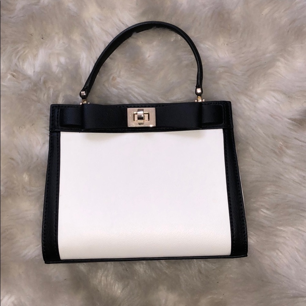 Kate Spade Small Cream and Black Handbag